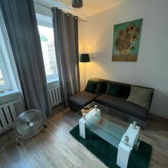 Vincent in downtown Warsaw at plac Konstytucji