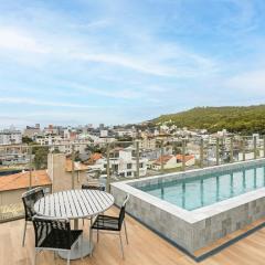 Piscina no Rooftop | 550m da Praia de Jurerê #JA38