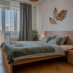 Spacious residential apt with balcony by TV tower