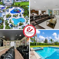 Vibrant Elite Home With Private Pool, Theater Room And Waterpark & Resort Access Near Disney At Encore Resort - 7605Mc