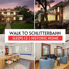 Walk to Schlitterbahn & Downtown Sleeps 12