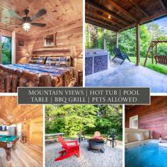 Smoky Mtn Cabin Hot Tub, Game Room & Views