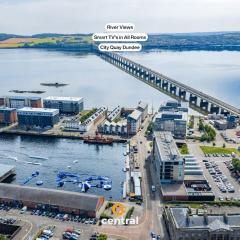 CENTRAL SERVICED APARTMENTS - City Quay - 2 Bedrooms - En-Suite Bathroom - Dedicated Parking Space - Fully Equipped - Walk Away From Dundee Bus & Train Station - Close to City Centre with River Views and Balcony - NEW