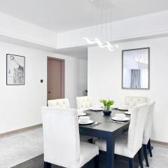 lovely fully furnished three bedroom apartment with swimming pool well equipped gym ample parking space children playing ground and amazing scenic views