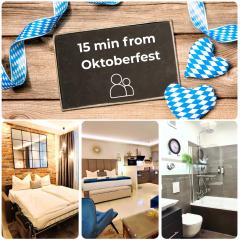 HOMELY STAY Studio P1 - Elegant Self-Check-in Studio-Apartment in Munich - 15 min from Oktoberfest- with Kitchen and Washing Machine