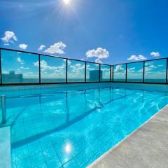 Flat com vista do mar perto do shopping e aeroporto