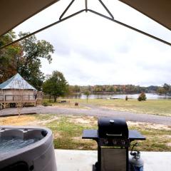 Romantic Safari Tent with Grill and Hot Tub in Cedar Bluff, Alabama