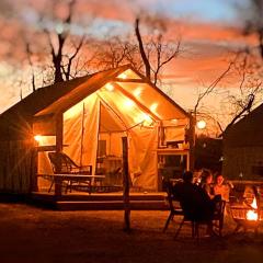 Stunning Glamping Destination Ideal for a Relaxing Vacation: Luxury Safari Tent on the San Marcos River near Kingsbury, Texas