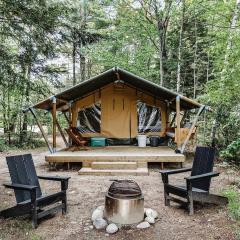 Impressive Romantic Safari Tent with Outdoor Sauna in New Hampshire