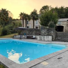 Casa Hourquet nature piscine et face Pyrenees