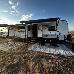 Spacious Camper on a Llama Rescue Ranch with Stunning Views near Questa, New Mexico