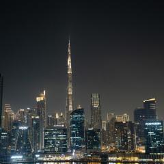 Business Bay 1BR Burj Khalifa&Canal Views,3Balcony