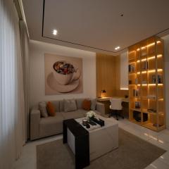 Luxurious suite with a workspace