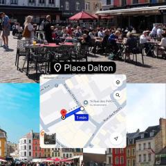 Cosy 50m2 moderne avec terrasse, spa et sauna communs, à 2 pas de la Place Dalton