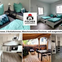 Fischer Apartment 1 - moderne Monteurs- & Ferienwohnung mit 2 Schlafzimmern - neu renoviert mit großer privater Terrasse
