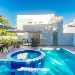Estadia completa com piscina e a 350m da Praia PRY