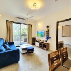 Beachside 1BHK Apartment - Pool, Gym & Modern Comforts, Candolim