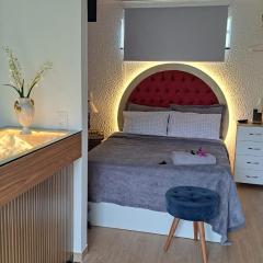 Chalé romântico com vista para as montanhas