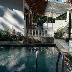 Вилла с бассейном и видом на рисовые поля и джунгли