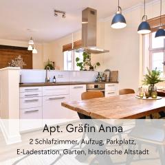 GRÄFIN ANNA - Design-Apartment mit 2 Schlafzimmer - in der historischen Hinterburg Schlitz - mit Aufzug, Parkplatz & Garten - nahe Fulda und Bad Hersfeld