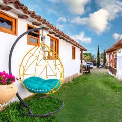 Acogedora cabaña con tina