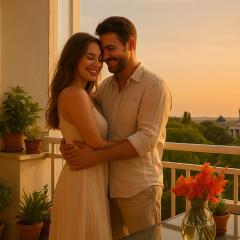 Spacious City View Apartment with Balcony