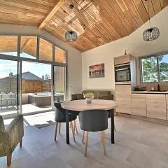 L Etel - spa extérieur vue étoiles de la chambre et vélos électriques