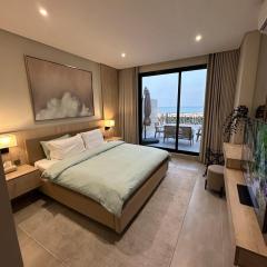 Elegant rooftop apartment with two bedrooms and a spacious living room