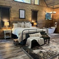 The Adirondack Honeymoon Hot Tub Soaking Tub Wood Burning Fireplace