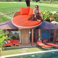 Wonderful private villa with pool with beautiful views of the rice fields