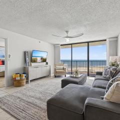 New Listing! Updated direct oceanfront condo with a pool, hot tub, and garage parking