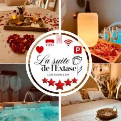 LA SUITE DE L'EXTASE - LOVE ROOM - Jacuzzi privé & Terrasse - Parking et Wifi Gratuit - Elégance & Confort - Une expérience Détente et Sensuelle à votre portée ! OFFRE SPÉCIALE