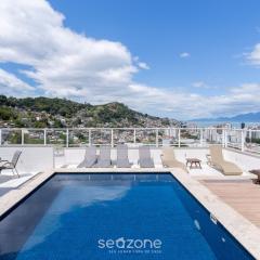 Aptos completos em prédio com piscina a 850m da Praia no Centro de Floripa - RIIs