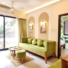 Peaceful Family 2BHK Retreat - Mangrove View, Pool, Walk to Candolim Beach