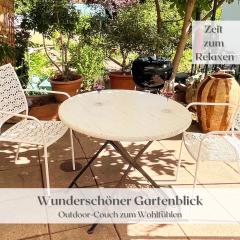 Stylisches Apartment "Hannes & Toni" mit Terrasse & Gartenblick, WLAN, kostenloser Parkplatz, hundefreundlich, S-Bahn 2 Min entfernt