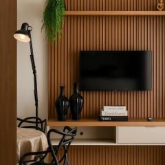 Apartamento Frente ao Mar no Embaré Moderno Completo com Vaga