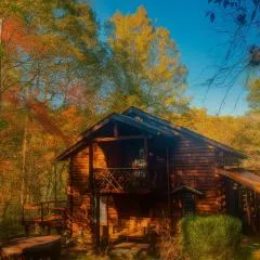 Crabapple-Secluded cabin with pond creek access, hot tube, fire pit in Blue Ridge