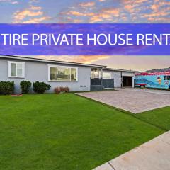 Entire Private 4-BR House, w Hot Tub, King Bed, 80 TV, Gated Yard, Ranch Style, Available Now