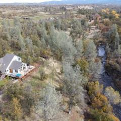 Creekside home with private waterfall & farm