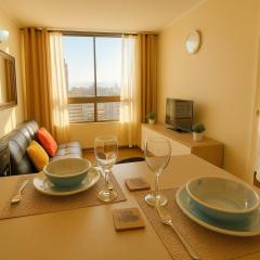 Moderno Departamento con hermosas vistas, piscina, estacionamiento, muy cerca del Metro Santa Isabel y Providencia