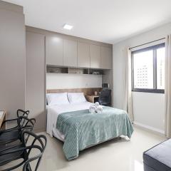 Studio Completo, bem localizado, academia, lavanderia e coworking