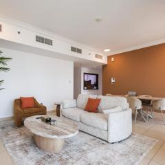 Bright 2BR with Burj, Sea & City Views - Walk to Mall