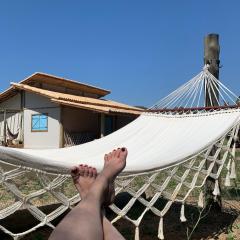 Casa de campo com pôr do sol incrivel