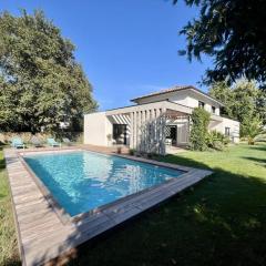 Villa moderne 8 pers avec piscine chauffée, climatisation, proche plages à Seignosse - FR-1-791-44