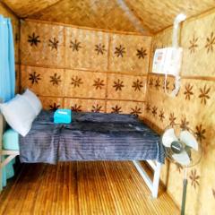 Hilltop chalet, with AC, private bathroom, kitchen & balcony with views