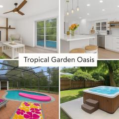 Tropical Garden Oasis, Pool & Hot Tub near Beach!