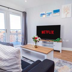 Spacious 2BR with Sea View, Zip Beds, Free Parking and FAST Wi-Fi