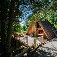 A-Frame cabin- 3BR, pet friendly, hot tub, located between GBurg & Pigeon Forge!