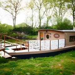 Toue Cabanée Au Bord D'un Etang