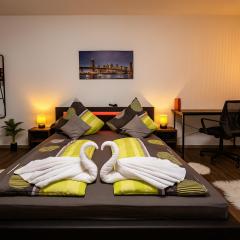 Homefeld Suite - Elegante und moderne Ferienwohnung zentral in Hünfeld bei Fulda mit Küche, kostenlosem Parkplatz und WLAN